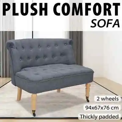 $412.99 • Buy VidaXL Loveseat Fabric Living Room Sofa Chair Lounge Furniture White/Dark Grey