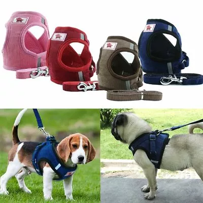 Dog Harness Soft Mesh Reflective Vest Harness Breathable Dog Body Collar XS-XL • $9.20