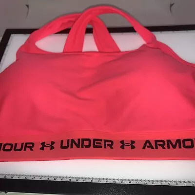 Under Armour Bright Pink Crossback Medium Support Sports Bra 1x Uk18 112-119.5cm • £14