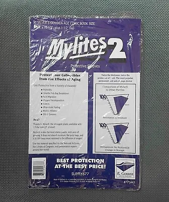 $9.79 • Buy E. Gerber Mylites 2 Silver/Golden Age Comic Book Sleeves (Open 18 Count)