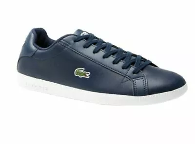 Women's Lacoste Graduate Leather Trainers In Navy UK 7 New £45.00 • £45