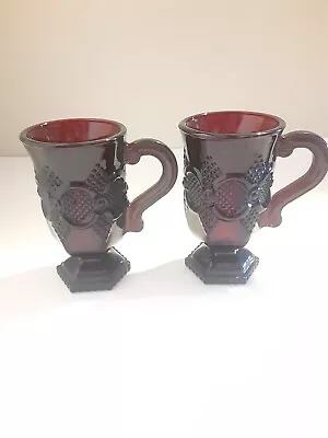 Avon Cape Cod Ruby Red Irish Coffee Mugs Set Of 2 • $10