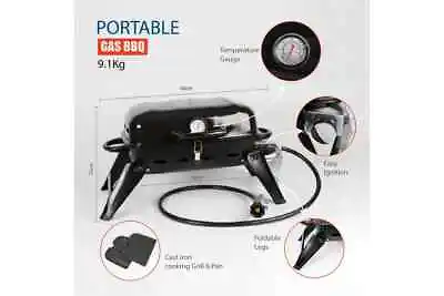 Portable BBQ Gas Barbecue Outdoor Camping Grill LPG Caravan BBQ -Back In Stock ! • $159.99