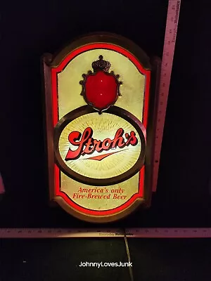 Vintage Stroh's Beer Sign Works Lights Up Wheel Rotates Sparkle Motion Sign  • $150