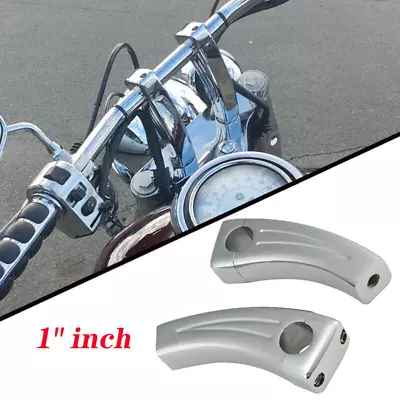 Motorcycle Chrome 6  Handlebar Risers Clamp For Harley Honda Yamaha 1inch Bar • $54.64