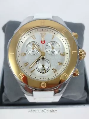 NEW Michele Jelly Bean Tahitian White Two Tone Gold & Silver Watch MWW12F000094 • $216.58