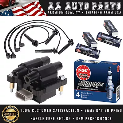 Ignition Coil & Wire Set & 4 NGK Spark Plug For Subaru Impreza Forester 09-11 • $101.89