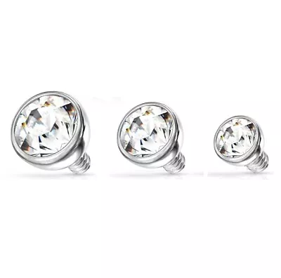 £4.99 • Buy Gem Ball Dermal Anchor Top - Clear Crystal Micro Microdermal Surface Piercing