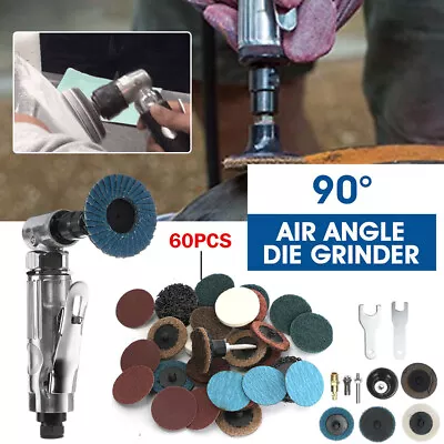 90 Degree Air Angle Die Grinder -1/4  Mini Pneumatic Polishing Carving Discs Kit • $20.19