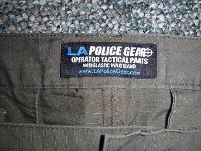 LA Police Gear Green Tactical Cargo Pants Basic Operator BO1003 Size 42x32 • $12.99