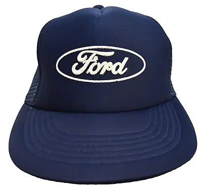 Ford Dark Blue Foam & Mesh Designer Award Cap M/L  It Fits  Snapback Trucker Hat • $42.74