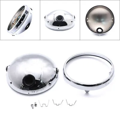 Motorcycle Bike 7''Round Headlight Cover Housing Bucket Shell For Harley Softail • $30.17