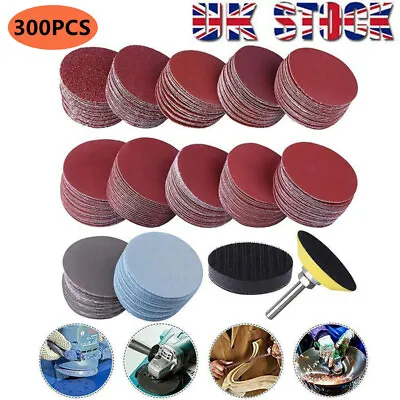 £10.89 • Buy 300Pcs 50mm Sanding Discs Pad Kit For Drill Grinder Rotary Tools + Backing Pad
