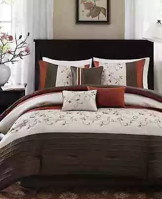 MADISON PARK Donovan 7-Pc. Medallion Jacquard Queen Comforter Set - Red • $124.95