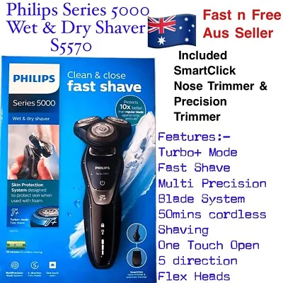 $172.50 • Buy Philips Series 5000 Multi Blade S5570 Mens Shaver Machine Nose Trimmer Shaving