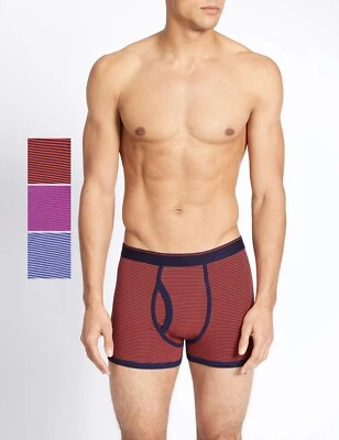 £13.50 • Buy Bnwt M&s Cool & Fresh Cotton Lycra 3pk Flexifit Striped Trunks Xl 2xl