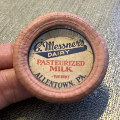 $45 • Buy RARE Allentown PA Pennsylvania MESSNER’S DAIRY Milk Bottle Cap Bethlehem Hamburg
