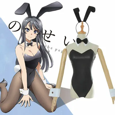 Rascal Does Not Dream Of Bunny Girl Sakurajima Mai Black Dress Waitress Costume • $19.99