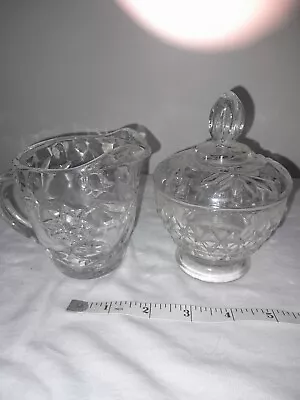 Vintage Cut Glass Sugar Bowl And Creamer • $4