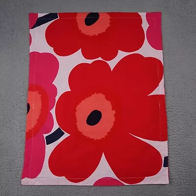 Marimekko Unikko Shams Standard Pink Red Poppy Pillow Cases Cotton Set Of 2 • $45.92