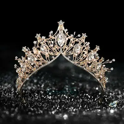 $14.21 • Buy Baroque Crowns Tiaras Crystal Pearl Bride Wedding Crown For Women Princess Tiara