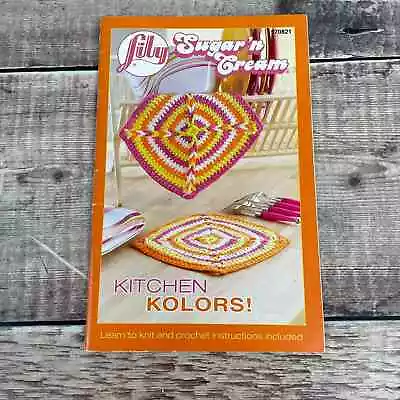 Vintage Lily Sugar 'n Cream KITCHEN KOLORS Dishcloth Pattern Knit Crochet Book • $9