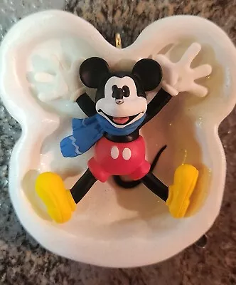 1997 MICKEY'S SNOW ANGEL DISNEY HALLMARK KEEPSAKE ORNAMENT Mickey Mouse • $10