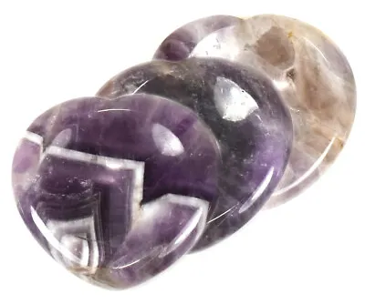 40mm Purple Dream Amethyst Quartz Heart Worry Stone Mini Bowl Crystal China 1PC • $10.36