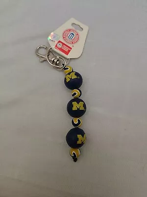 University Of Michigan Beaded Keychain Official NFL NCAA Quality  NEW  • $4.99