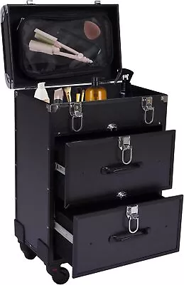 Rolling Nail Case Professional Makeup Train Case Cosmetic Trolley Storage • $132.25