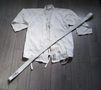 Karate White Suit Top 140 Age 10-11 Jacket Masuta Judo Martialarts Kids Children • £5.99