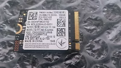 256GB NVMe M.2 SSD Samsung PM991  0MMJYX MZ9LQ256HAJD TESTED WORKING • £9.99