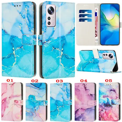 Marble Wallet Leather Card Slot Cover For Xiaomi Redmi Note 12 4G 10A 12C A2 A1+ • $14.95