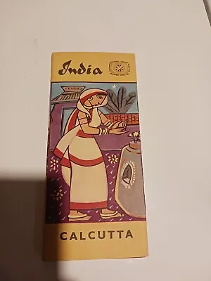 India Calcutta Tourism Pamphlet Brouche With Map Vintage • $12.95