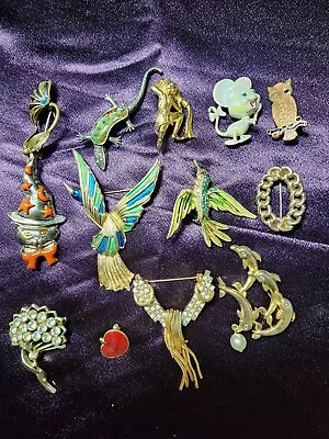 Vintage Lot Of 13 Brooches • $33