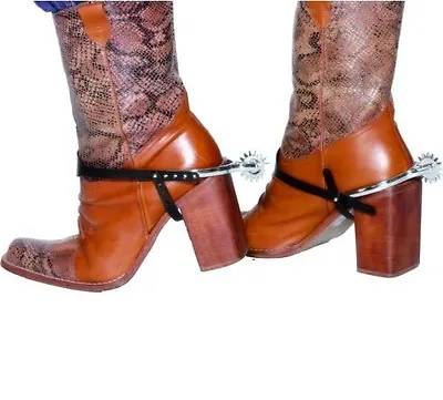 Cowboy Fancy Dress Boot Spurs Pack Of 2 Western Wild West New By Smiffys • £12.50