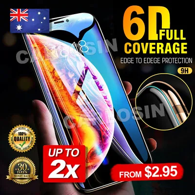 $4.95 • Buy For  IPhone 11 Pro Max X XS 6 7 8 Plus Full Tempered Glass Screen Protector
