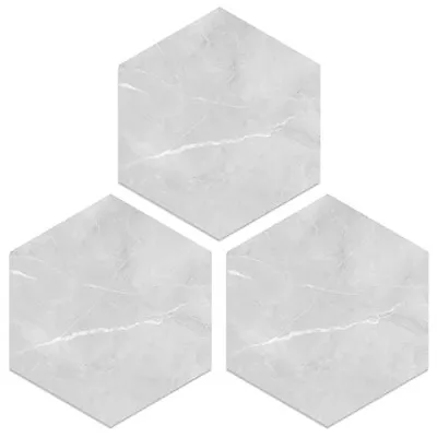 MORCART 20-Pack Hexagon Vinyl Floor Tiles -  Gray Marble Design12.6 SQ Ft Cover • $39.99