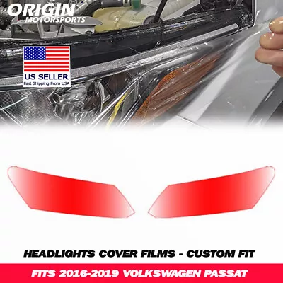 PreCut Headlights Protection Clear Covers Bra Film Kit PPF Fits 2016-2019 PASSAT • $44.99