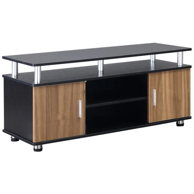 £74.99 • Buy HOMCOM TV Cabinet Stand Entertainment Center Media Console Storage Black, Walnut