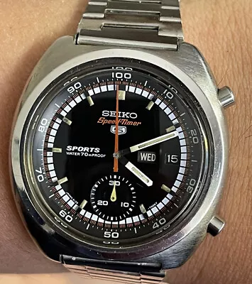 1970 Seiko 5 Sports Speed Timer Chronograph  Automatic Vintage Watch 6139-7000 • $1099