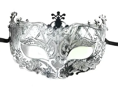 £4.95 • Buy Brushed Silver Masquerade Mask Stag Hen Party Proms Fancy Dress Masks