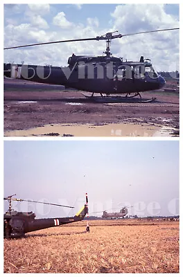 2 Vintage 1972 Ektachrome 35mm Photo Slides Of Helicopter Chopper In Vietnam • $9.99