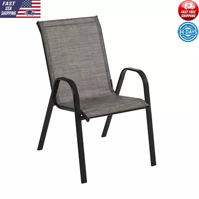 Steel Stacking Chair Garden Backyard Home Outdoor Furniture 1 Pack 250 Lbs New • $23.72