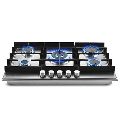 30in Gas Cooktop Kitchen Dual 5-Burners Countertop Built-in Gas Stainless Steel • $184.99