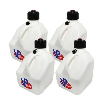VP Racing 4 Pack Square White 3 Gallon Fuel Jugs Circle Track Race Off Road • $115.19