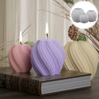 3D Silicone Candle Molds Geometric Rotating Waves DIY Resin Art Abstract Moulds • £3.47