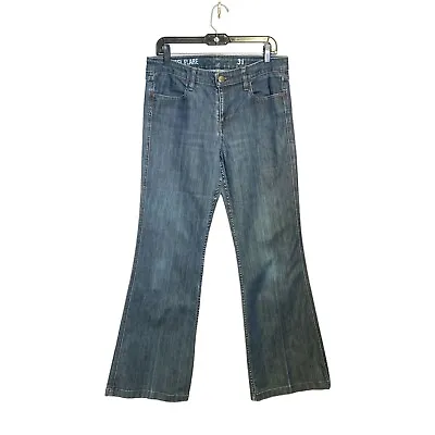 J. Crew Women's High-Heel Flare Wide Leg Stretch Y2k Blue Denim Jeans Size 31 • $28