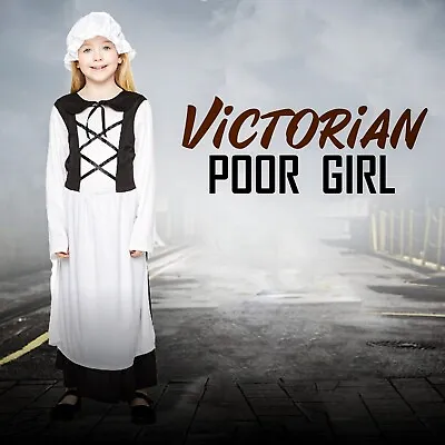 £11.82 • Buy Kids Poor Girl Victorian Costume Children's Maid Outfit Book Day Fancy Dress UK
