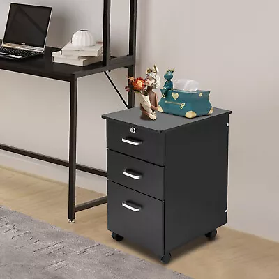 Filing Cabinet 3-Drawer Organizer File Vertical Office Storage W/ Lock Durable • $74.10